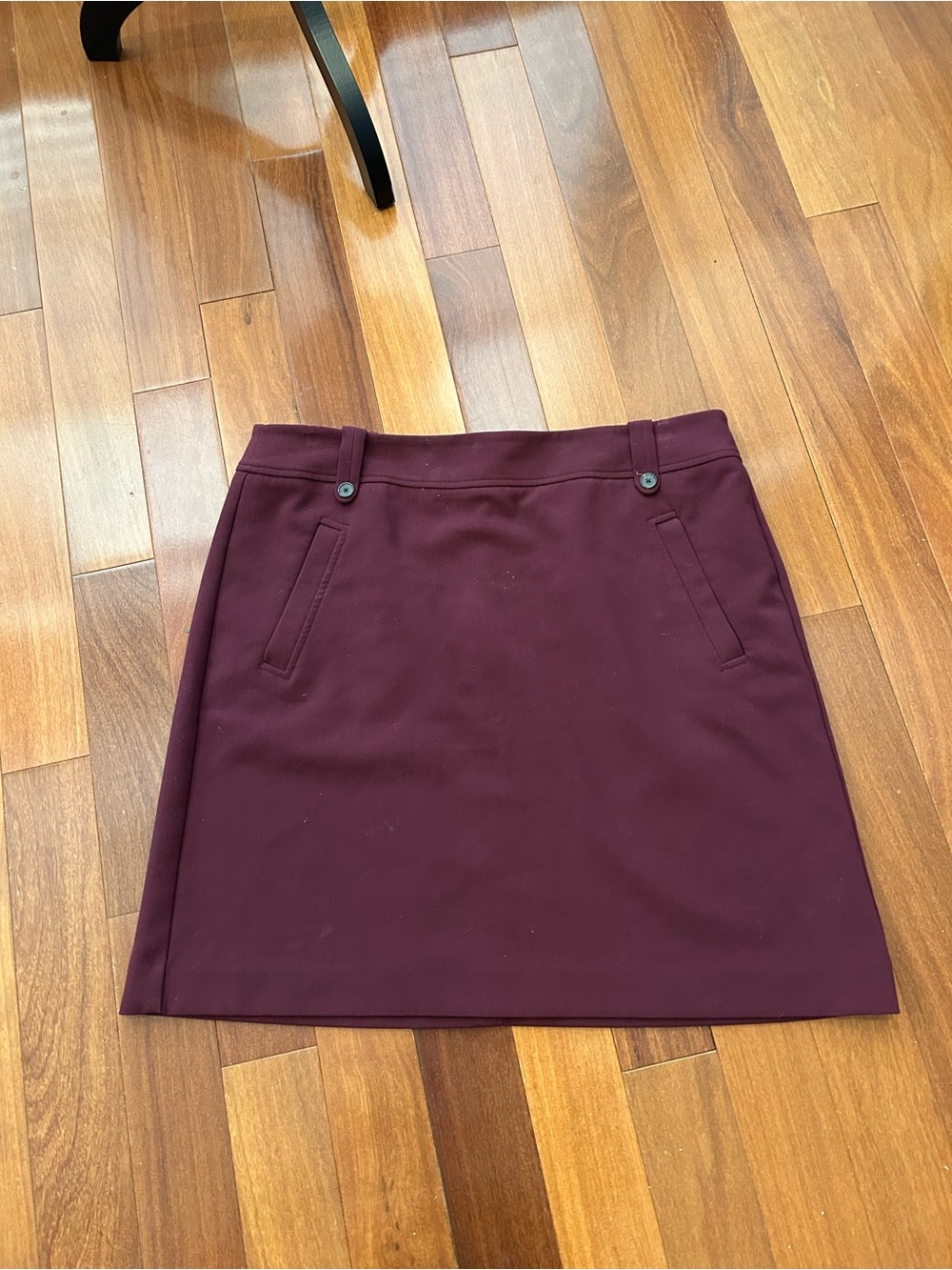 Ann Taylor Loft Womens Skirt Sz 14 Burgundy Back Zipper Lined Belt Loops